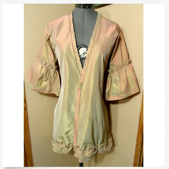 SZYMKOWICZ Color Shifting Trench Coat M Pink - Picture 1 of 8